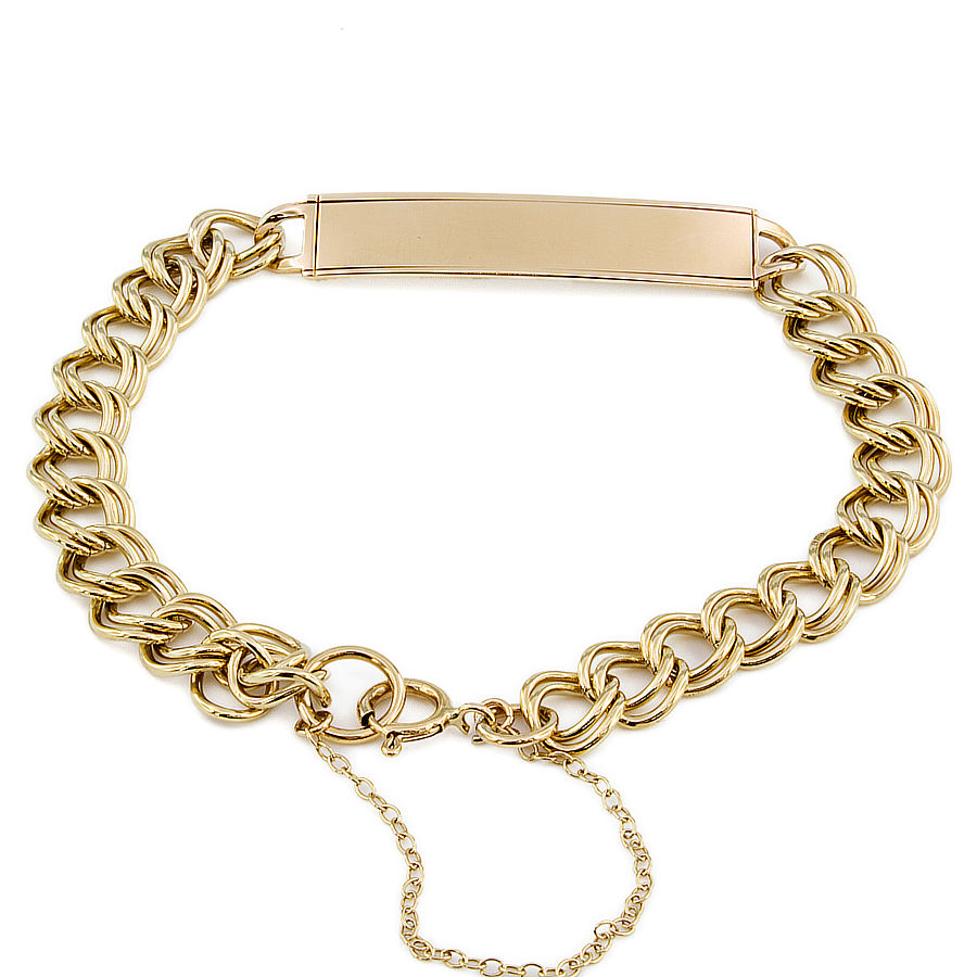 9ct gold 12.9g 8 inch Identity Bracelet